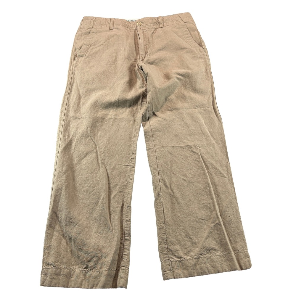 Banana Republic Pants Mens 33x30 Tan Relaxed Fit Linen Cotton Drawstring 20280